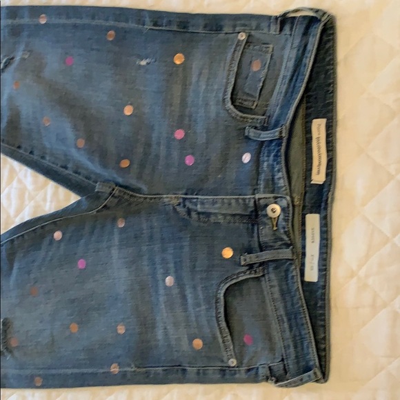 Anthropologie Metallic Polk-a-Dot jeans!! Too cute - Picture 3 of 8